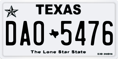 TX license plate DAO5476