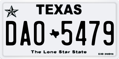 TX license plate DAO5479