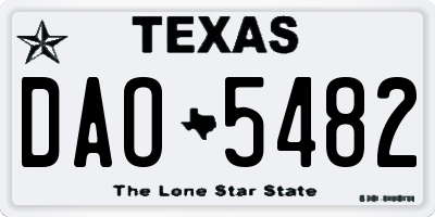 TX license plate DAO5482