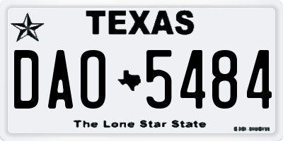 TX license plate DAO5484
