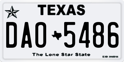 TX license plate DAO5486