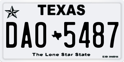 TX license plate DAO5487