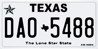 TX license plate DAO5488
