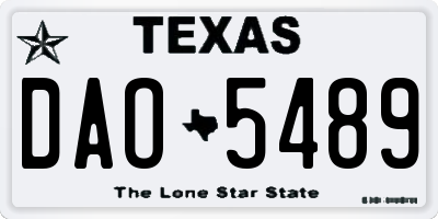 TX license plate DAO5489