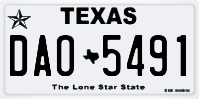 TX license plate DAO5491