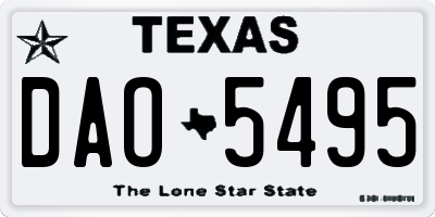 TX license plate DAO5495