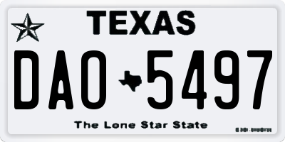 TX license plate DAO5497