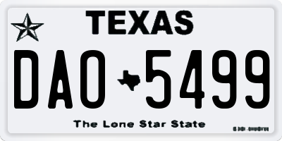 TX license plate DAO5499