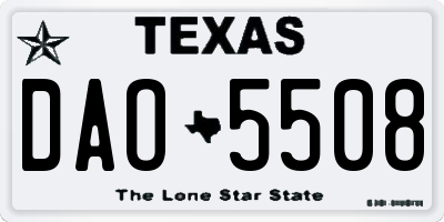 TX license plate DAO5508