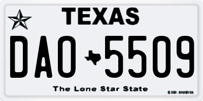 TX license plate DAO5509