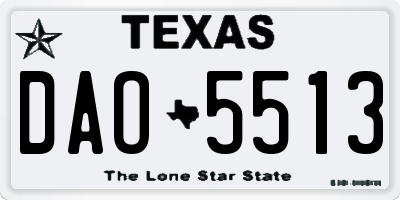 TX license plate DAO5513