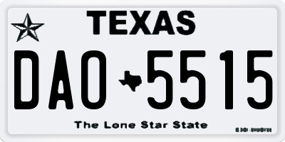TX license plate DAO5515