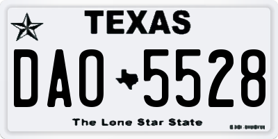 TX license plate DAO5528