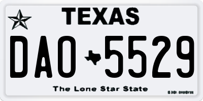 TX license plate DAO5529
