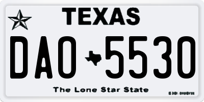 TX license plate DAO5530