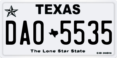 TX license plate DAO5535