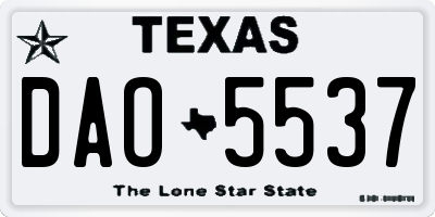TX license plate DAO5537