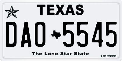 TX license plate DAO5545