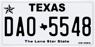 TX license plate DAO5548