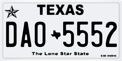 TX license plate DAO5552