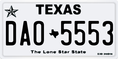 TX license plate DAO5553