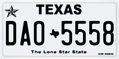 TX license plate DAO5558