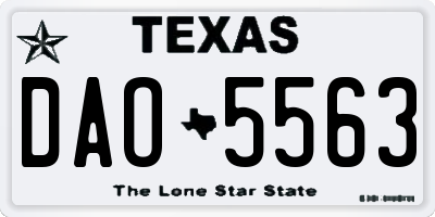 TX license plate DAO5563