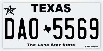 TX license plate DAO5569