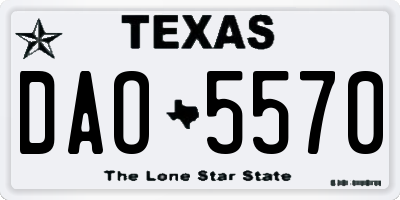 TX license plate DAO5570