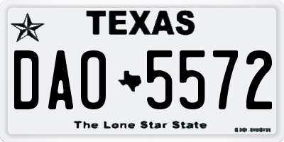 TX license plate DAO5572