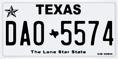 TX license plate DAO5574