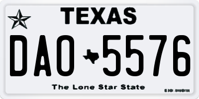TX license plate DAO5576