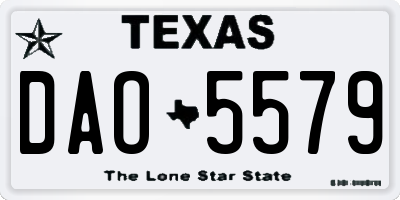 TX license plate DAO5579