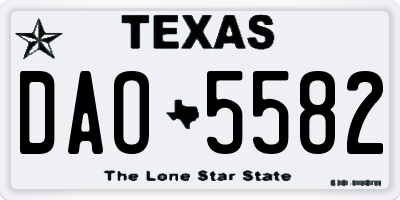 TX license plate DAO5582