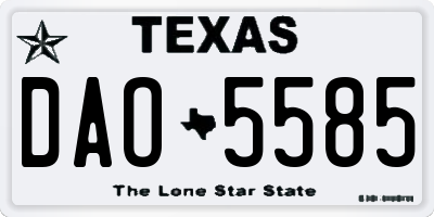 TX license plate DAO5585