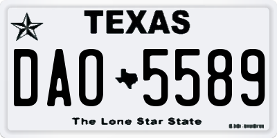 TX license plate DAO5589