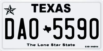 TX license plate DAO5590