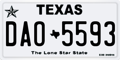 TX license plate DAO5593