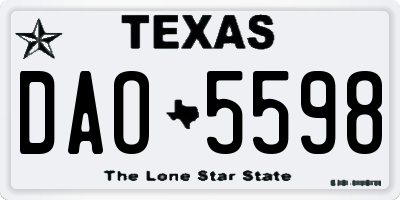 TX license plate DAO5598