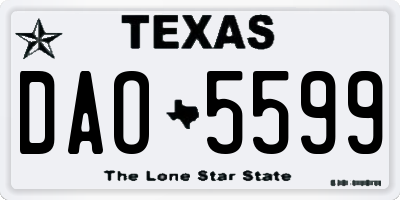 TX license plate DAO5599