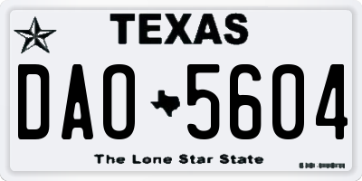TX license plate DAO5604