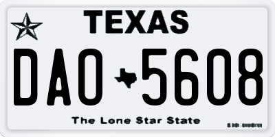 TX license plate DAO5608