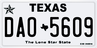 TX license plate DAO5609