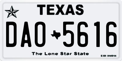 TX license plate DAO5616