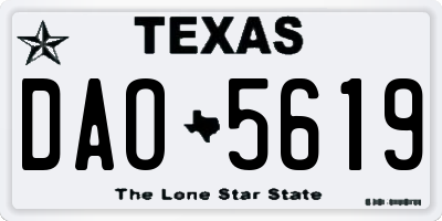 TX license plate DAO5619