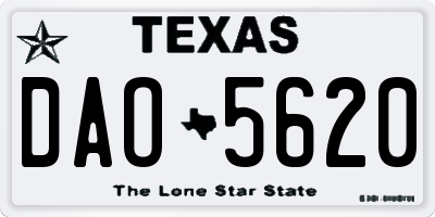 TX license plate DAO5620