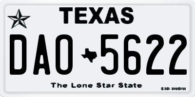TX license plate DAO5622