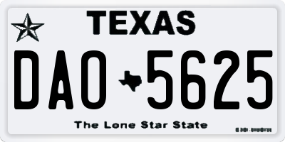 TX license plate DAO5625