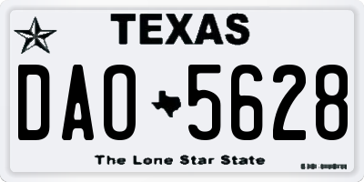 TX license plate DAO5628