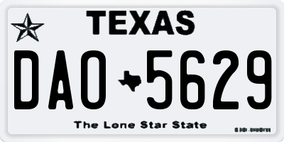 TX license plate DAO5629